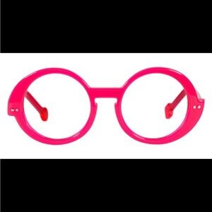 Bright Pink Round Glasses